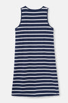 Lacivert Çizgili Çizgili Pamuklu Hamile Elbisesi