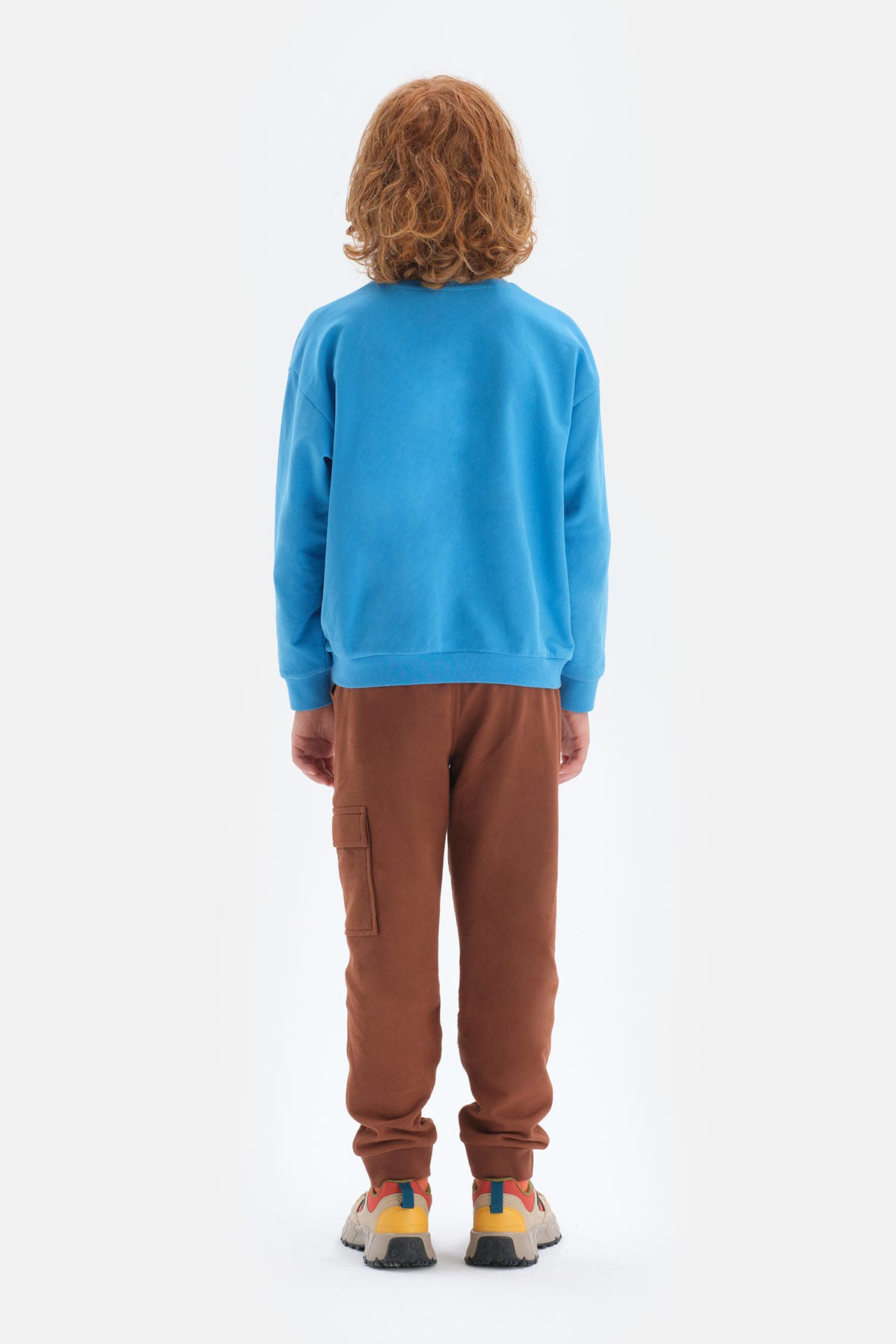 Mavi Erkek Çocuk Uzun Kol Bisiklet Yaka Pamuklu T-Shirt