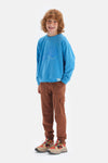 Mavi Erkek Çocuk Uzun Kol Bisiklet Yaka Pamuklu T-Shirt