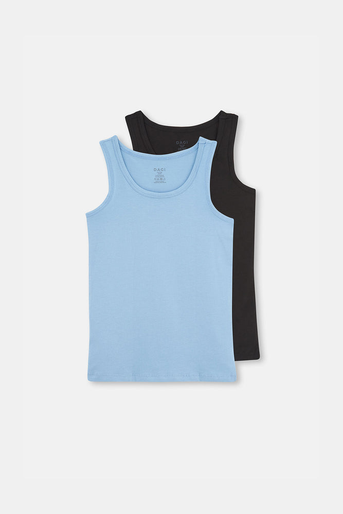 BLACK - BLUE TANKTOP