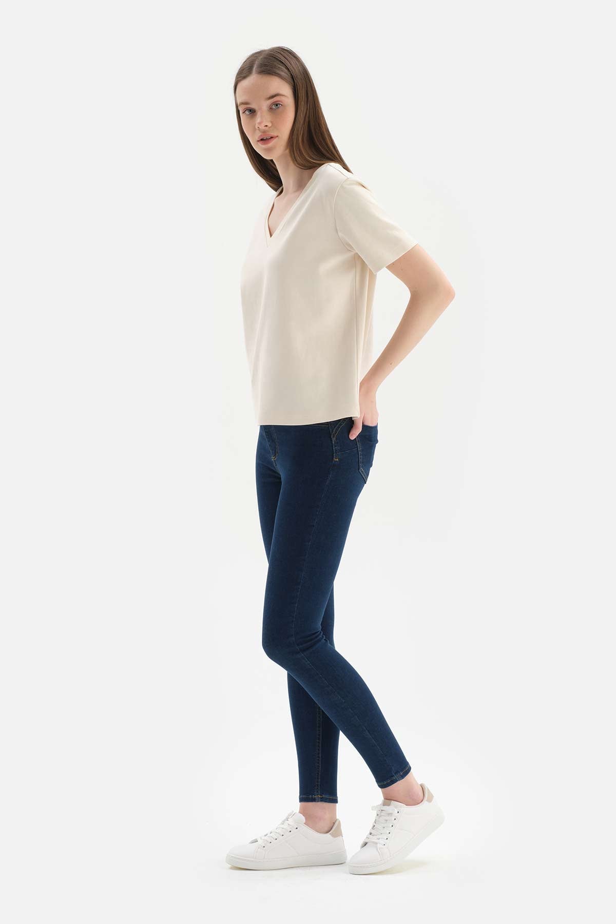 Lacivert Jean Push Up Tayt Pantolon