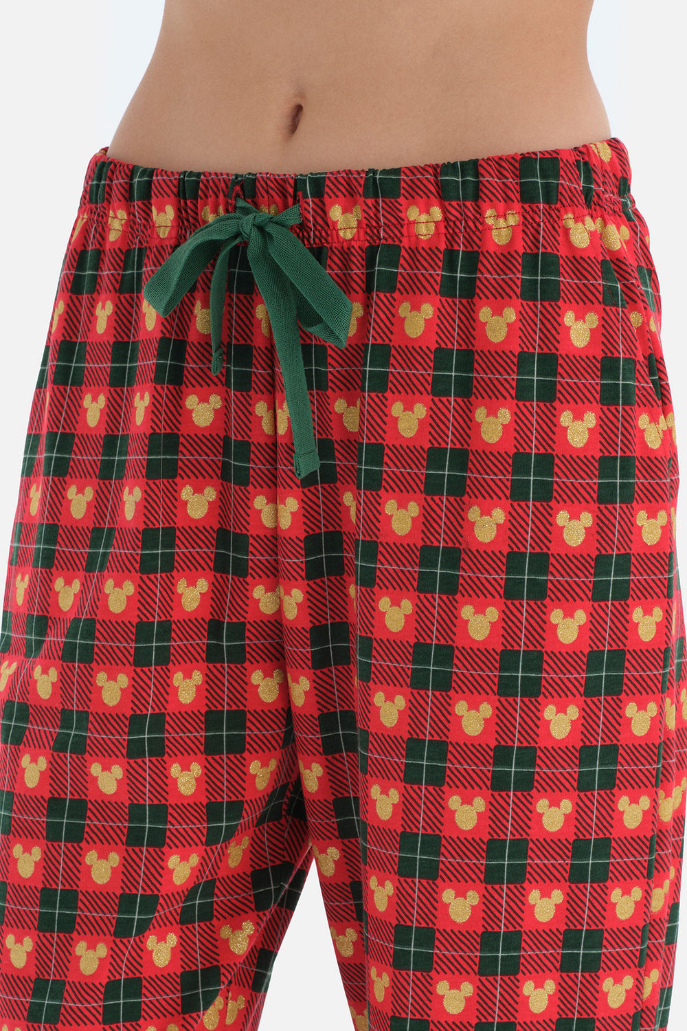 Kırmızı Gömlek Yaka Minnie Mouse Baskılı Lisanslı Pamuk Pijama Takımı
