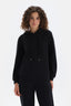 Black HOODED BASIC SWEATSHIRT