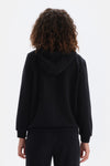 Black HOODED BASIC SWEATSHIRT