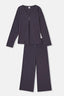 Anthracite LACE DETAILED VISCOSE PAJAMAS SUIT