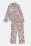 MULTICOLOR SHIRT COLLAR PAISLEY PATTERN KNITTED PAJAMAS SUIT
