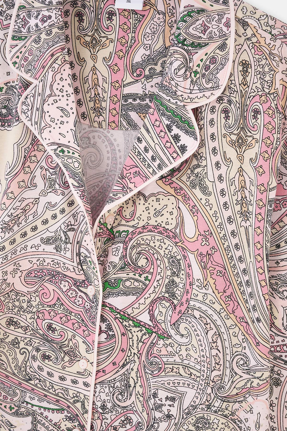 MULTICOLOR SHIRT COLLAR PAISLEY PATTERN KNITTED PAJAMAS SUIT