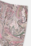MULTICOLOR SHIRT COLLAR PAISLEY PATTERN KNITTED PAJAMAS SUIT