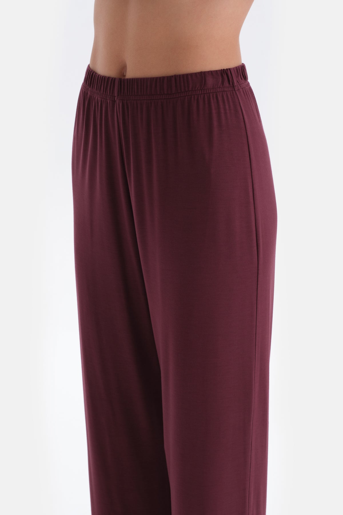 Bordeaux BASIC COTTON MODAL SHIRT PANTS KNITTED PAJAMAS SUIT