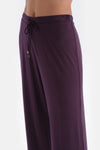 Purple BOAT NECK LONG SLEEVE COTTON MODAL KNITTED PAJAMAS SUIT