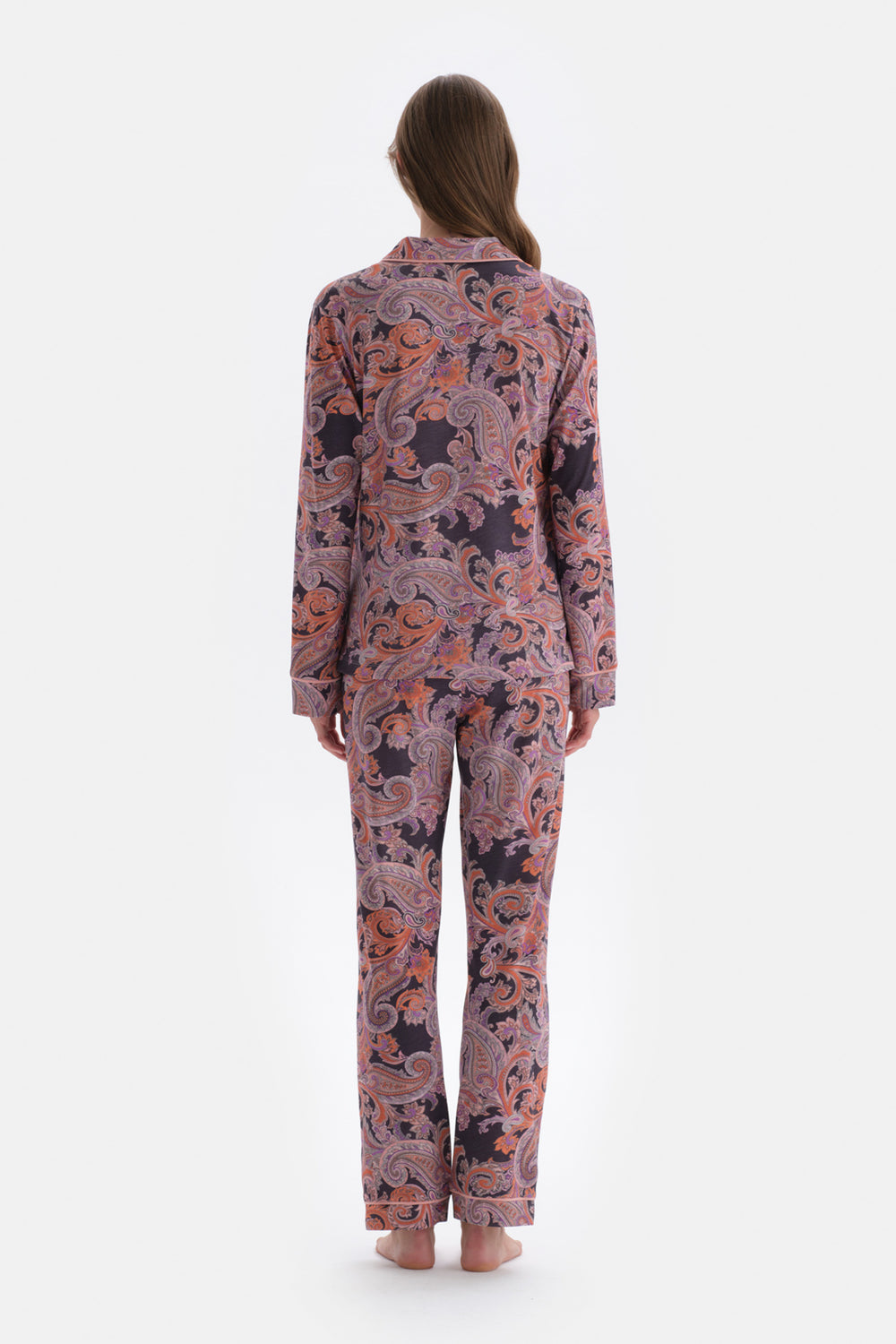 MULTICOLOR PATTERNED SHIRT TROUSERS PAJAMAS SUIT