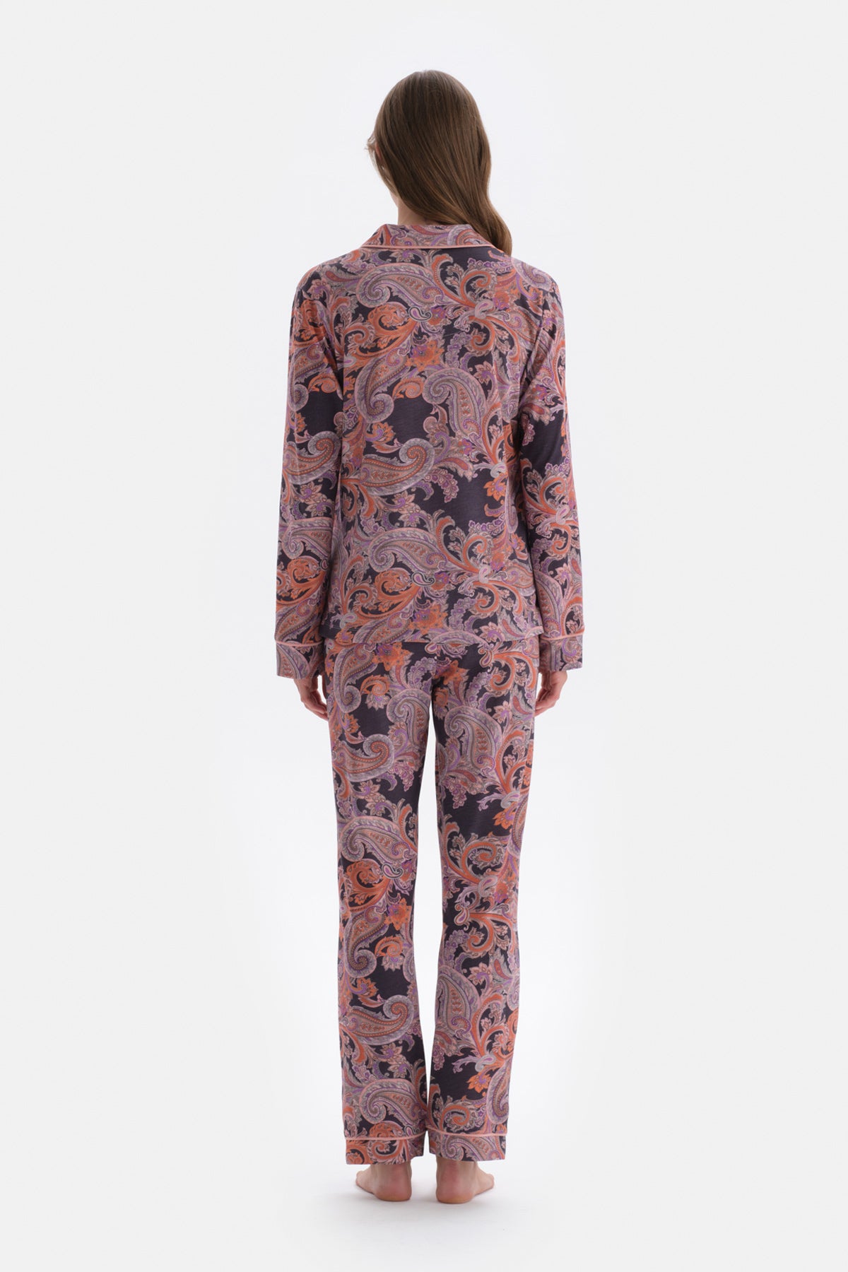 MULTICOLOR PATTERNED SHIRT TROUSERS PAJAMAS SUIT