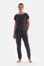 Anthracite SHORT SLEEVE KNITTED PAJAMAS SUIT
