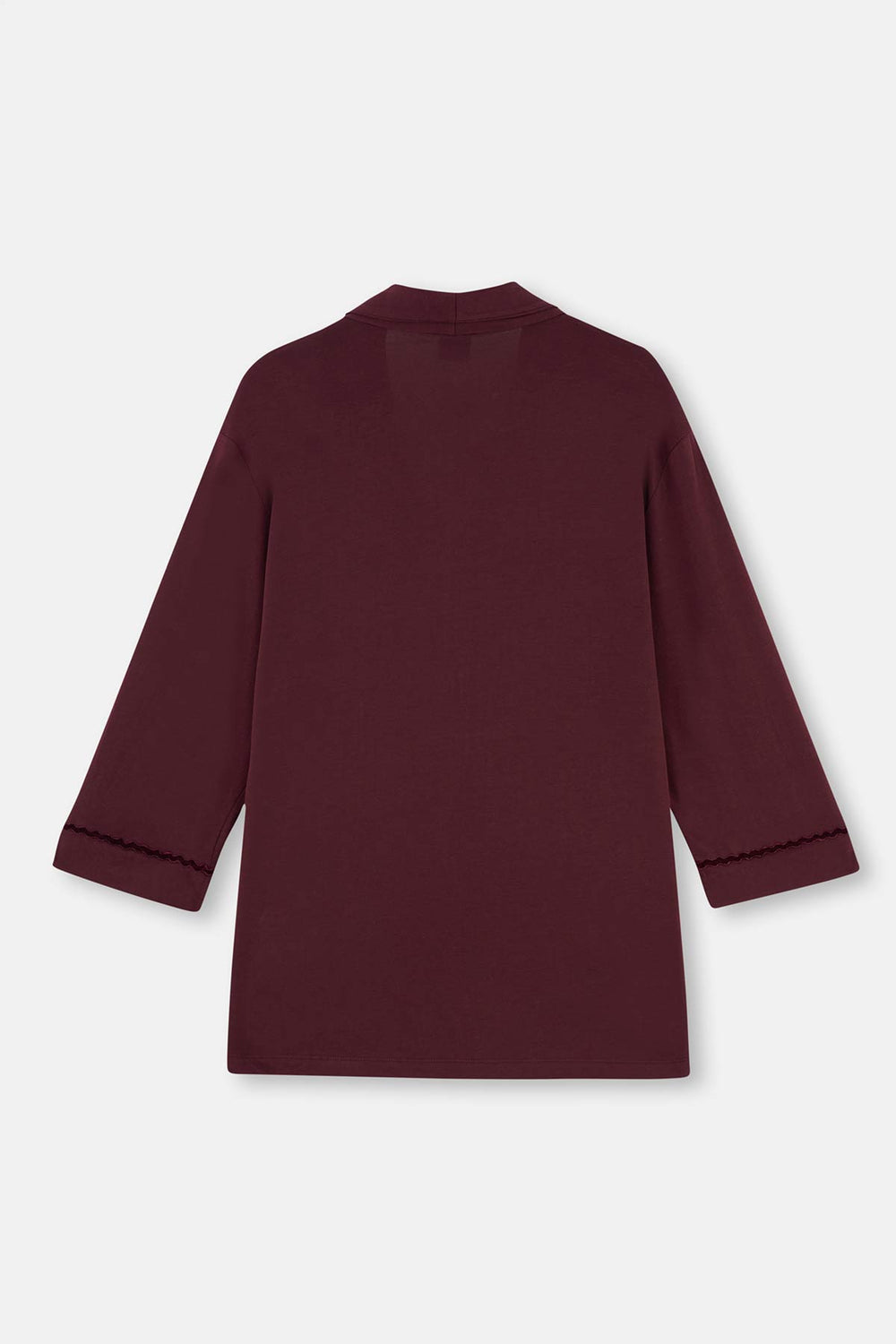 Bordo Kadife Şerit Detaylı Plus Size Pijama Takımı