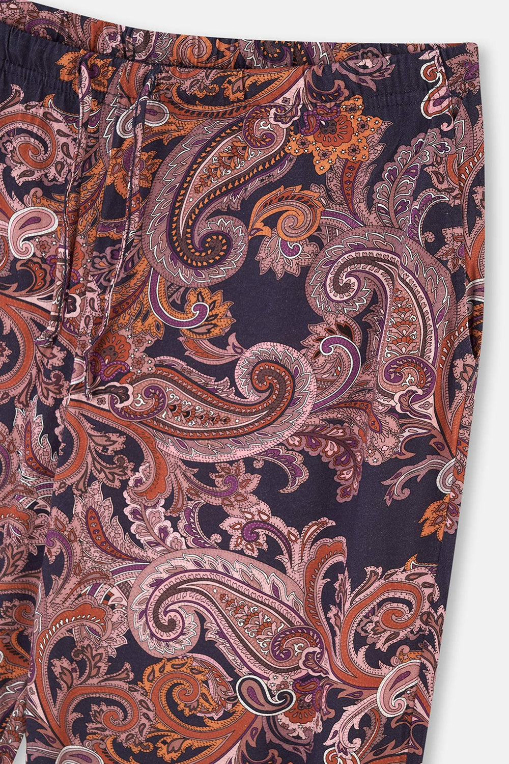 Multicolor Şal Desen Gömlek Yaka Plus Size Pijama Takımı