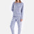 Blue EMBOSSED STAR DETAILED KNITTED PAJAMAS SUIT