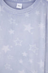 Blue EMBOSSED STAR DETAILED KNITTED PAJAMAS SUIT