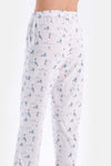 White SIZE PRINTED SHIRT PANTS PAJAMAS SUIT