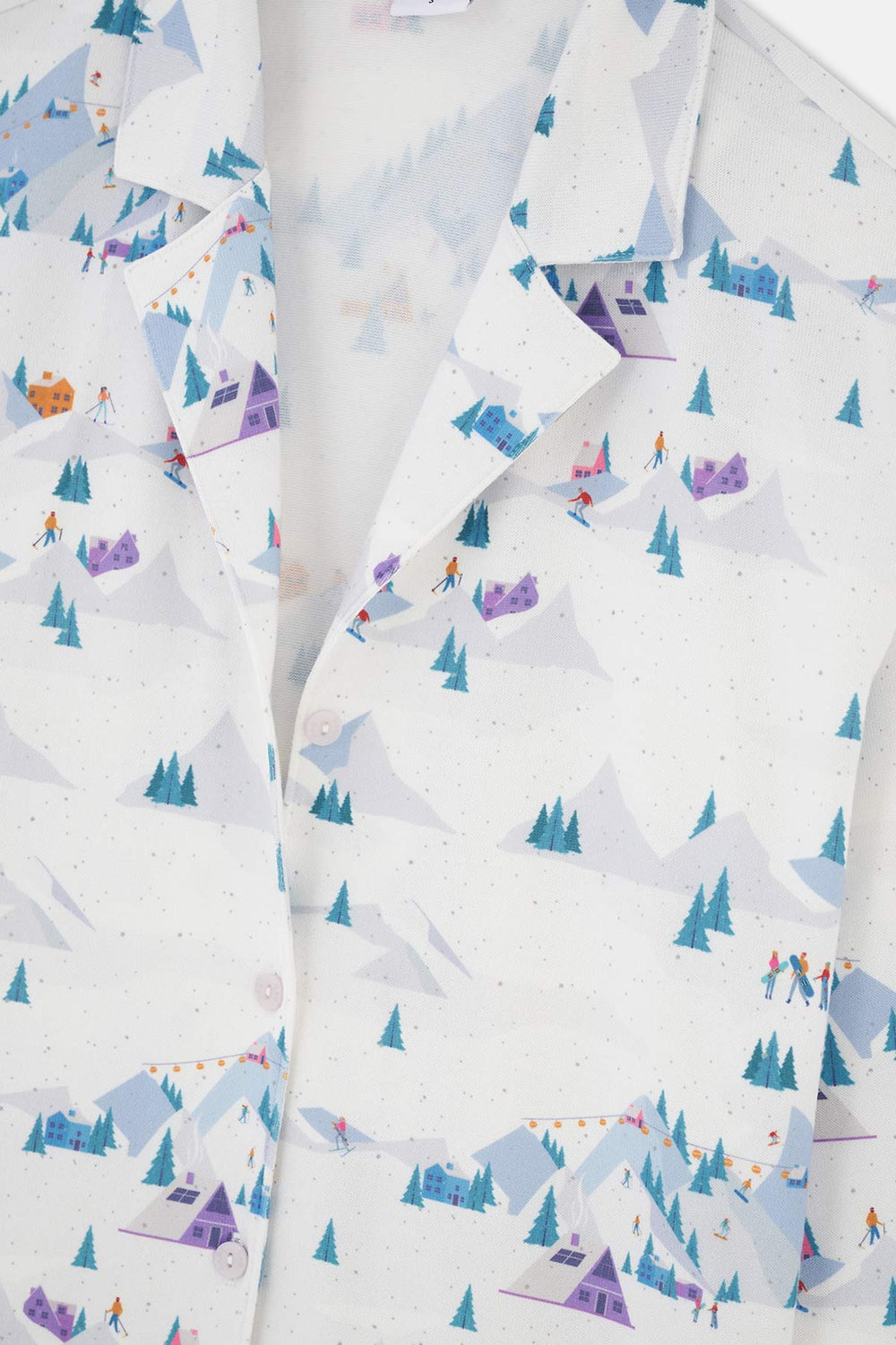 White SIZE PRINTED SHIRT PANTS PAJAMAS SUIT