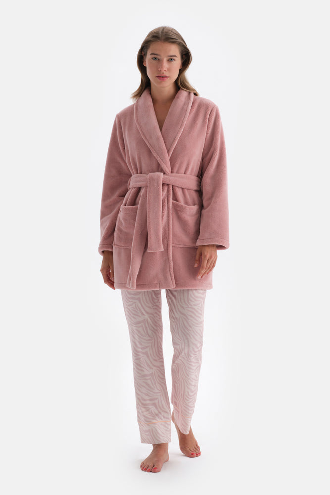 Pink EMBROIDERY DETAILED VELVET CLOTHING
