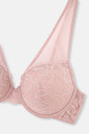 Soft Pembe Soft Dantel Ve Tül Detaylı Dolgusuz Kaplı Sütyen
