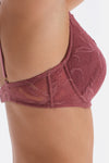 Dusty Rose LACE AND ACCESSORY DETAILED FILLED BRA