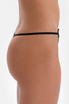 Black LACE AND ACCESSORY DETAILED Thong