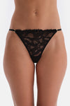 Black LACE AND ACCESSORY DETAILED Thong