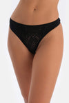 Black LACE DETAILED PREMIUM BASIC Thong