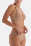 Tan LACE DETAILED PREMIUM BASIC Thong