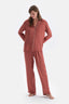 Terracotta WOVEN TROUSERS WITH PIPE DETAIL
