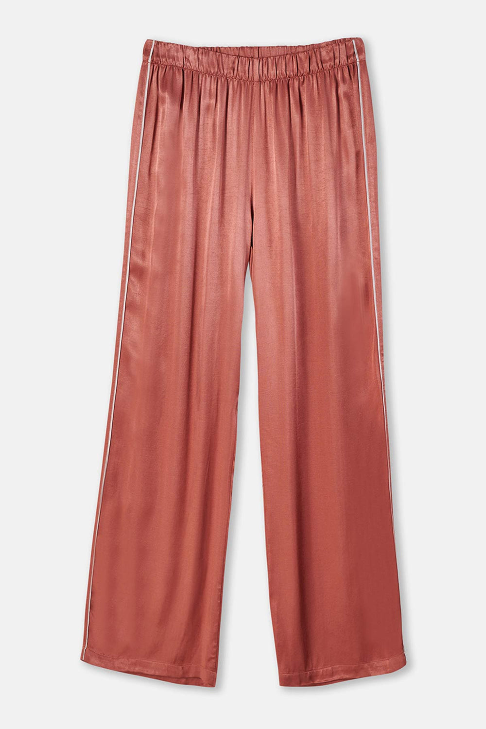 Terracotta WOVEN TROUSERS WITH PIPE DETAIL