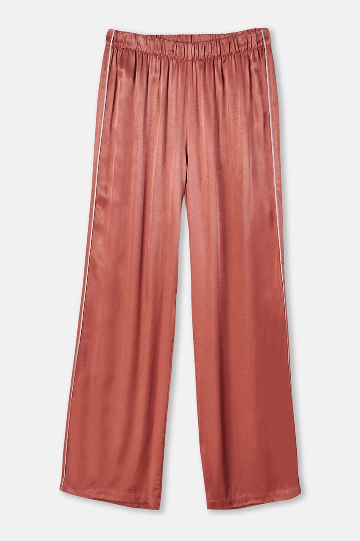 Terracotta WOVEN TROUSERS WITH PIPE DETAIL