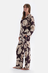 Purple FLORAL PRINT DETAILED WOVEN SHIRT