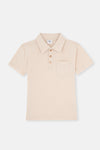 BEIGE NATURAL COLORED LOCAL COTTON POLO COLLAR UNISEX T-SHIRT