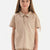 BROWN NATURAL COLORED LOCAL COTTON POLO COLLAR UNISEX T-SHIRT