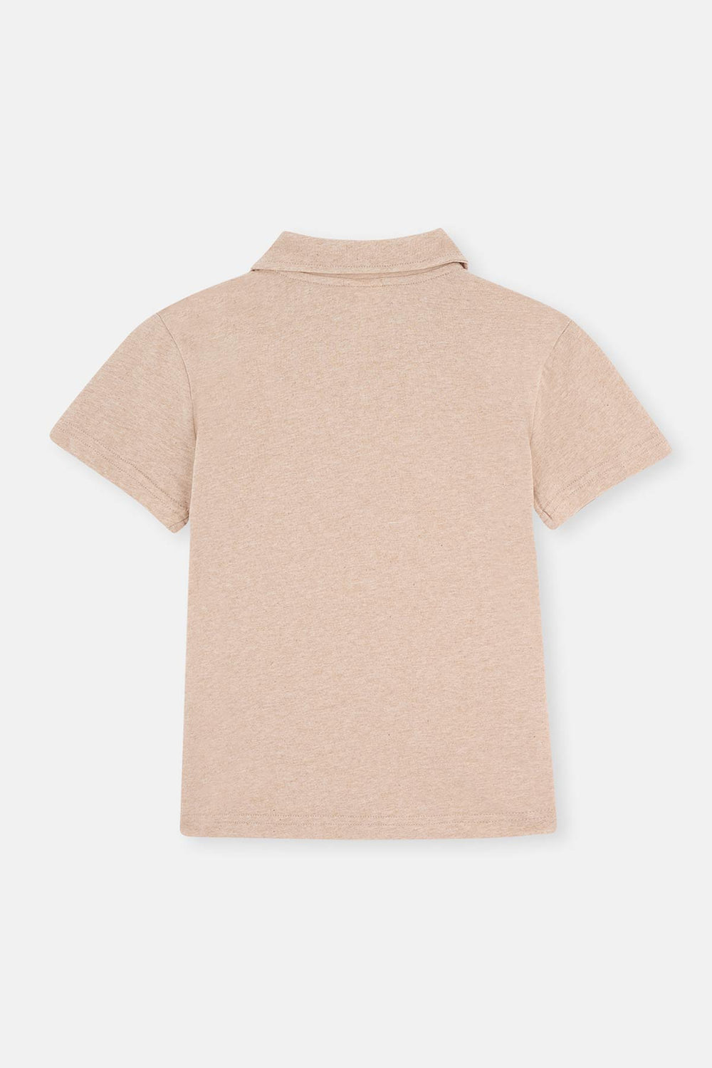 BROWN NATURAL COLORED LOCAL COTTON POLO COLLAR UNISEX T-SHIRT