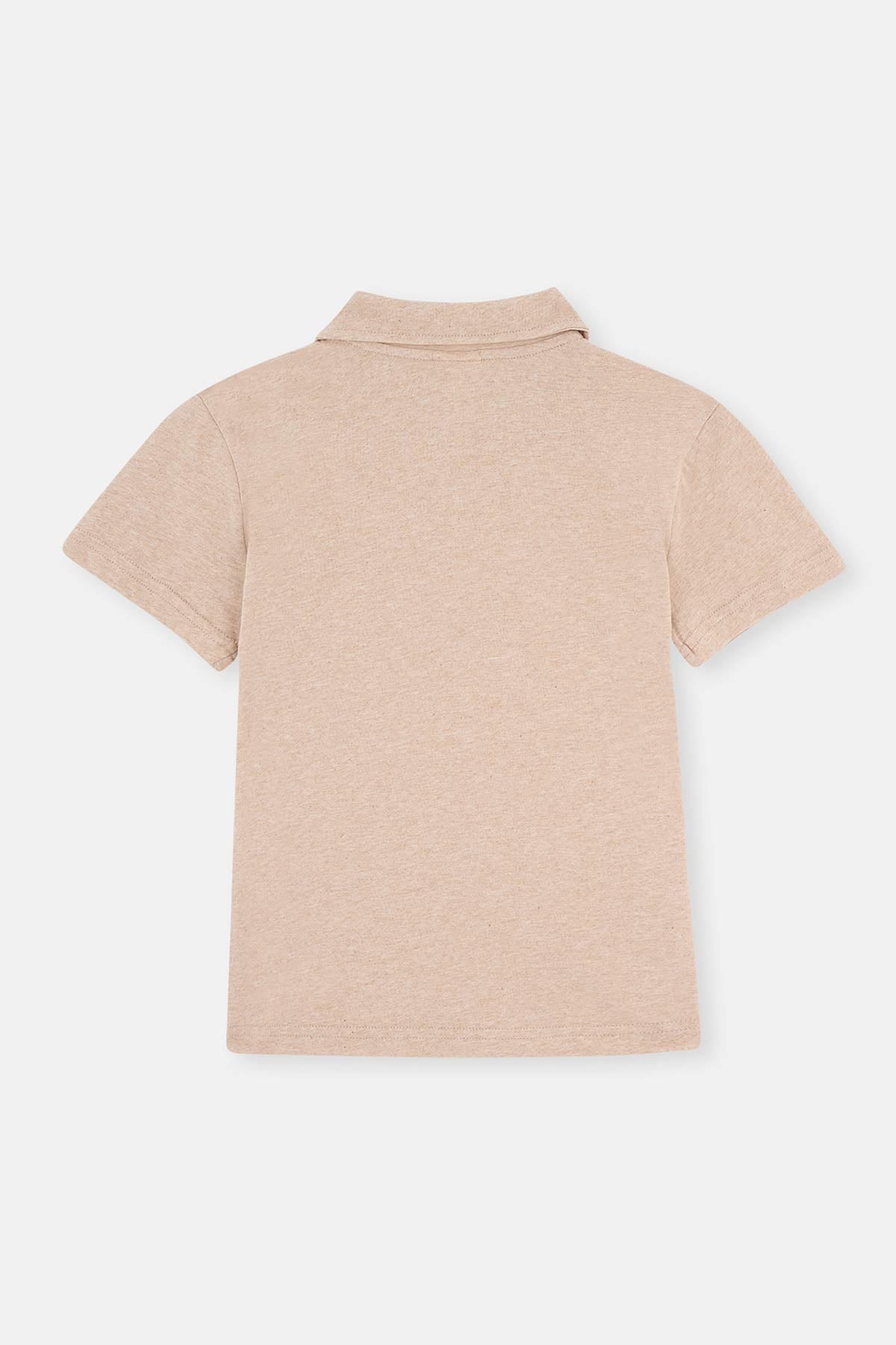 BROWN NATURAL COLORED LOCAL COTTON POLO COLLAR UNISEX T-SHIRT