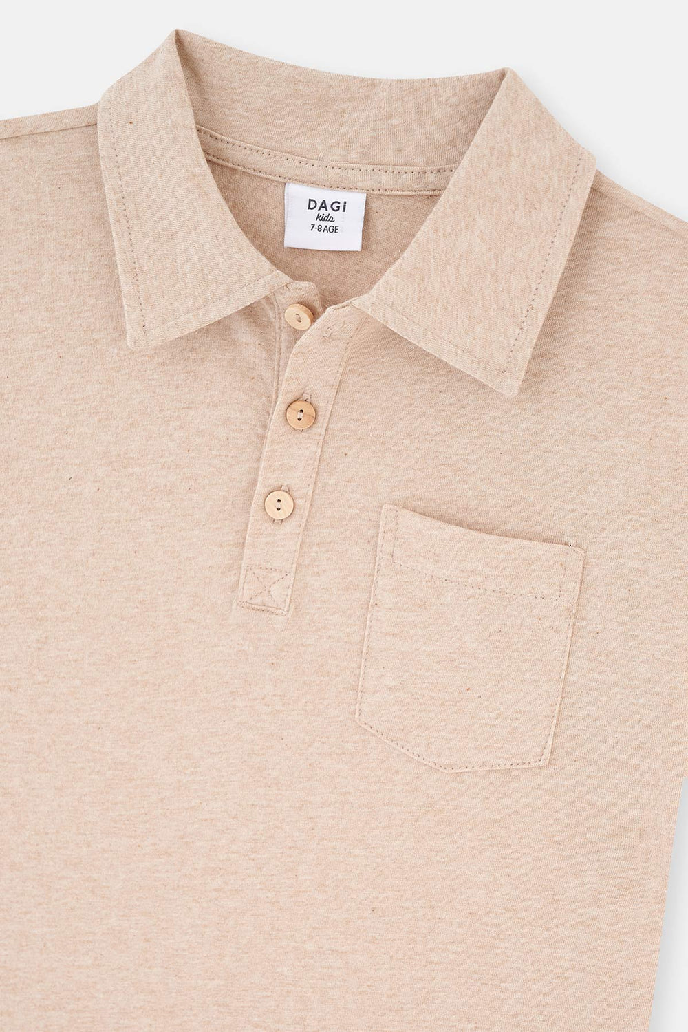 BROWN NATURAL COLORED LOCAL COTTON POLO COLLAR UNISEX T-SHIRT