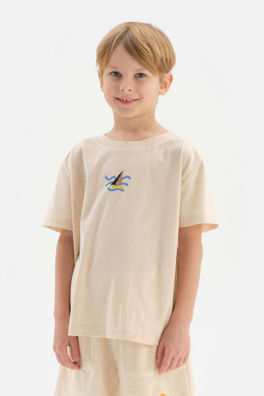 BEIGE NATURAL COLORED LOCAL COTTON UNISEX T-SHIRT