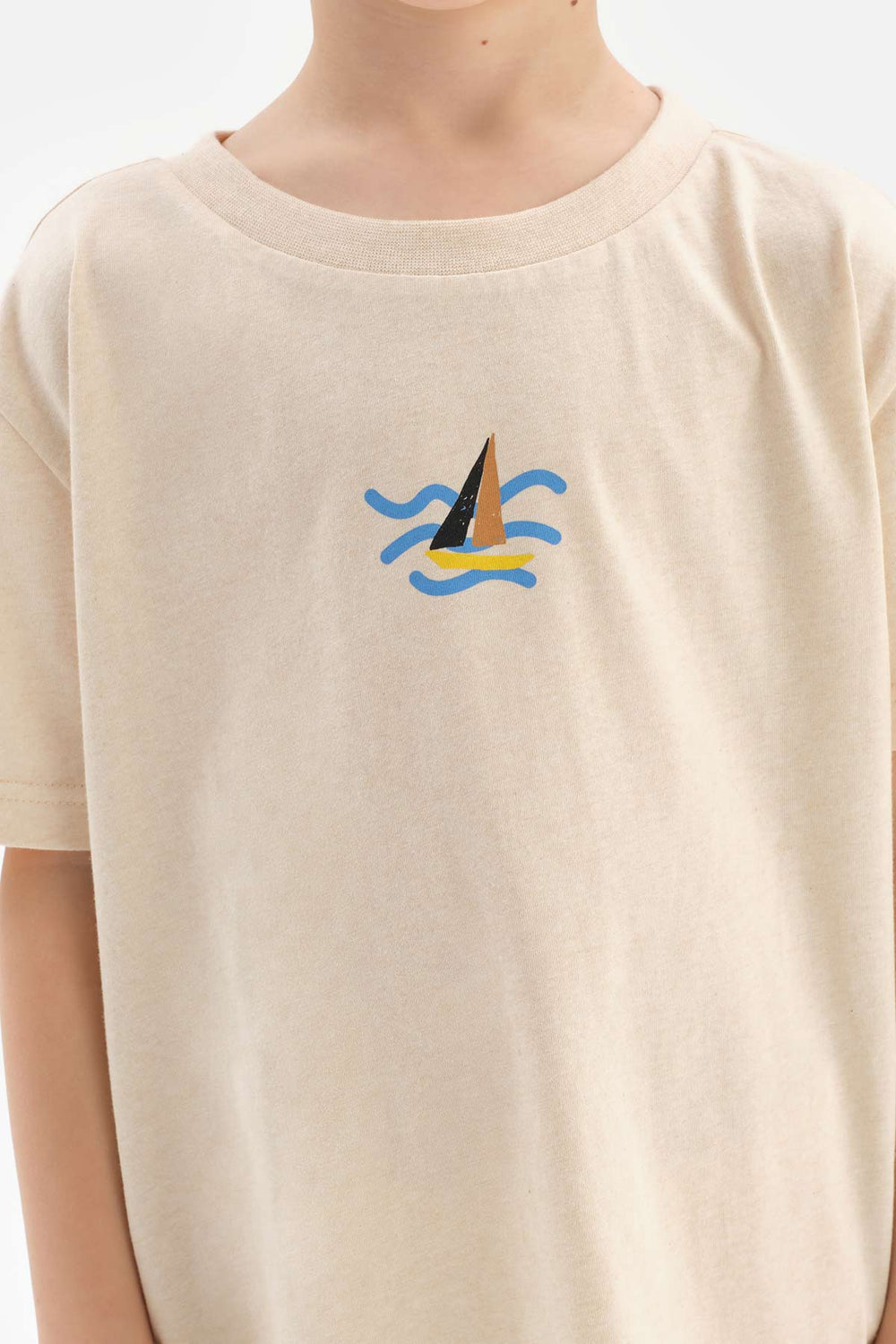 BEIGE NATURAL COLORED LOCAL COTTON UNISEX T-SHIRT