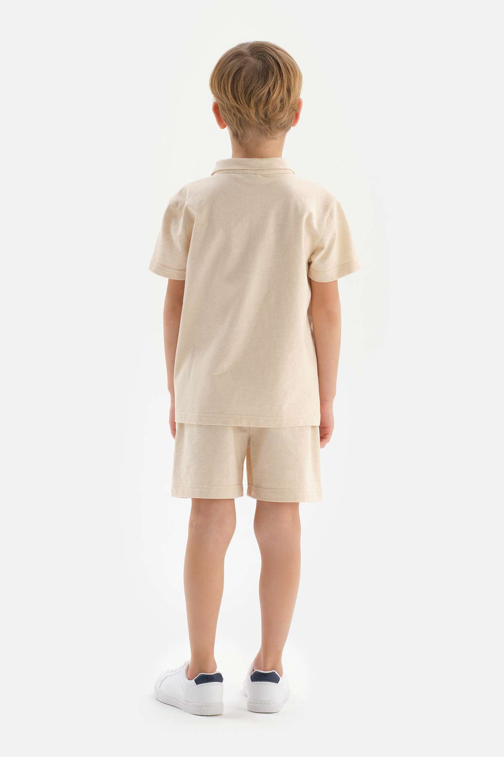 BEIGE NATURAL COLORED LOCAL COTTON TWO YARN UNISEX SHORTS