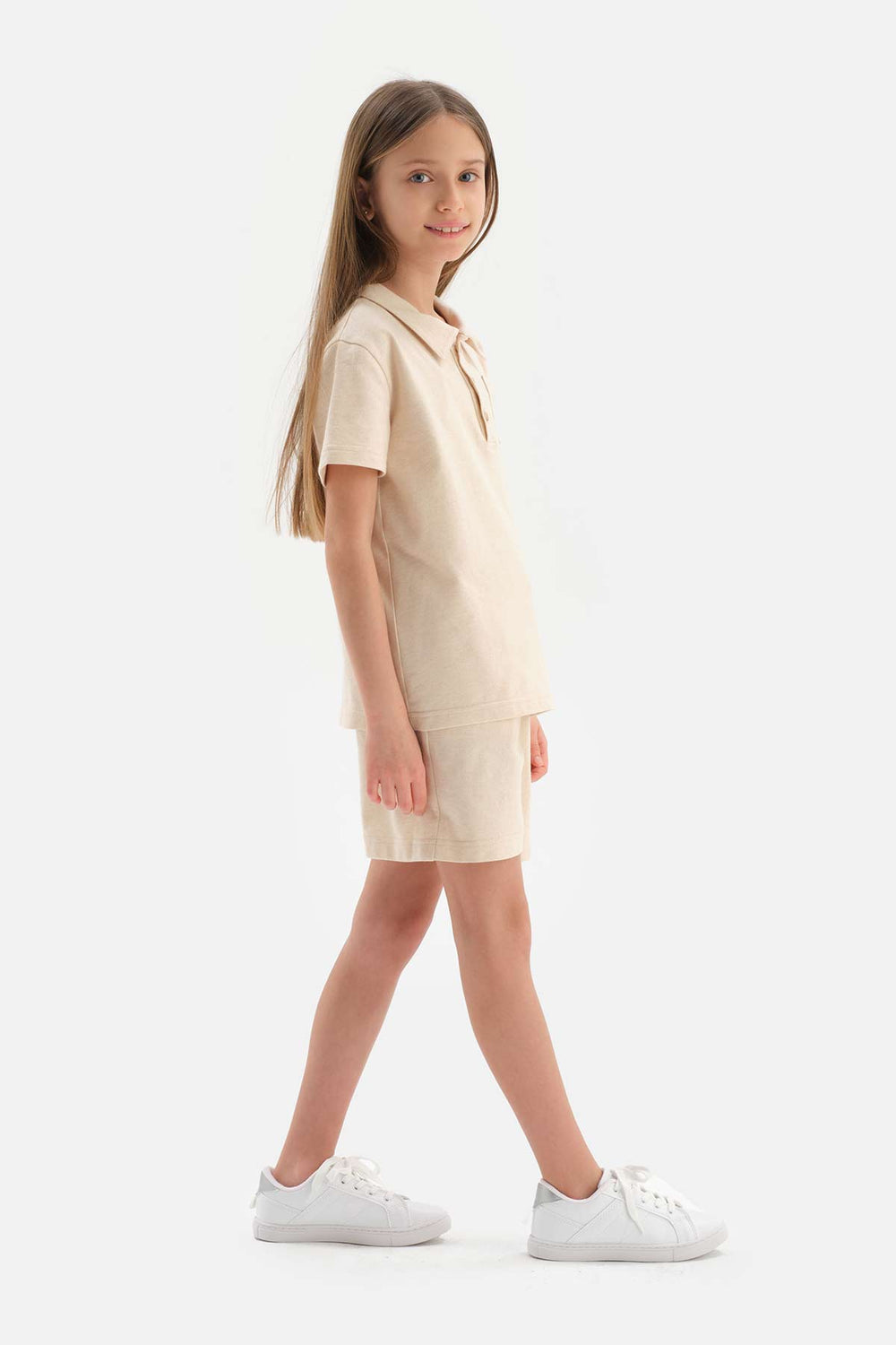 BEIGE NATURAL COLORED LOCAL COTTON TWO YARN UNISEX SHORTS