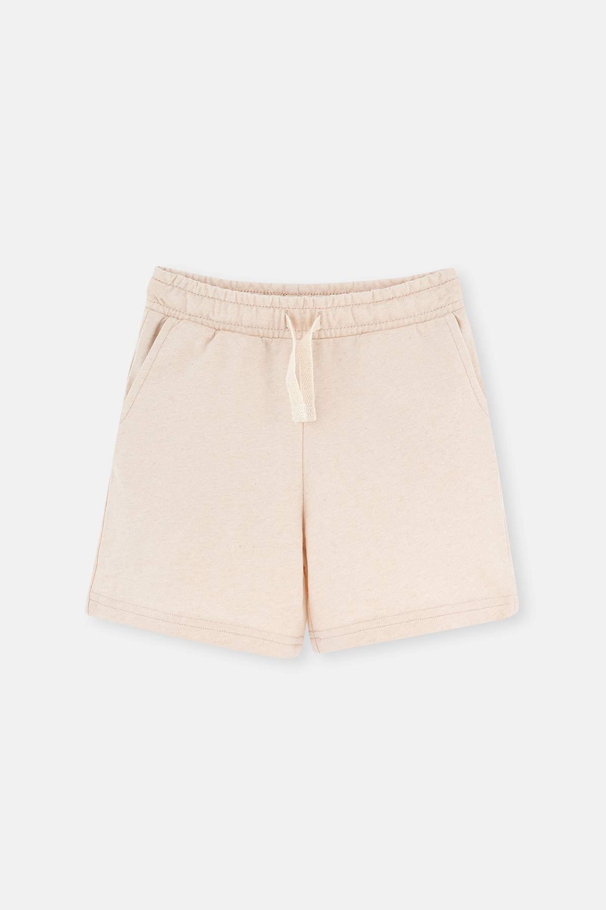 BEIGE NATURAL COLORED LOCAL COTTON TWO YARN UNISEX SHORTS