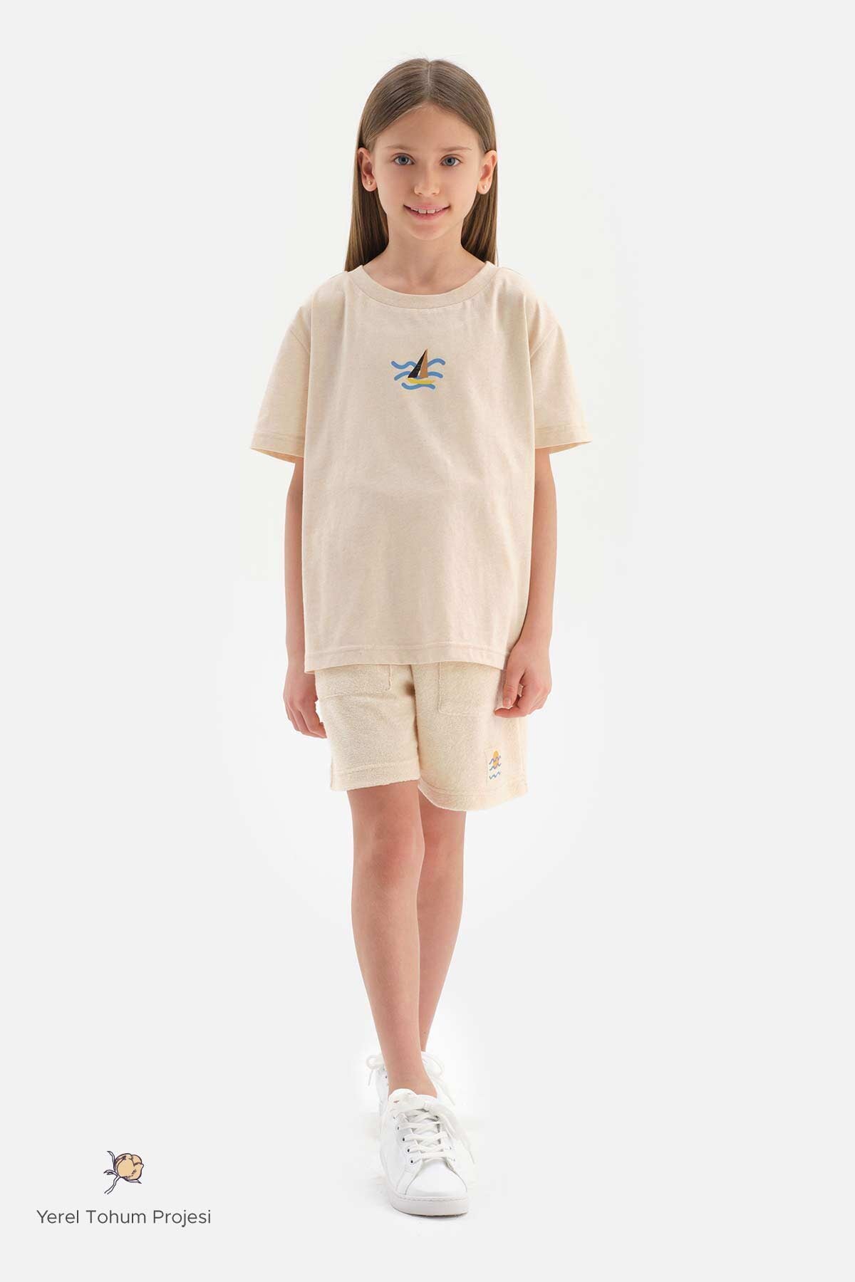 BEIGE NATURAL COLORED LOCAL COTTON UNISEX TOWEL SHORTS