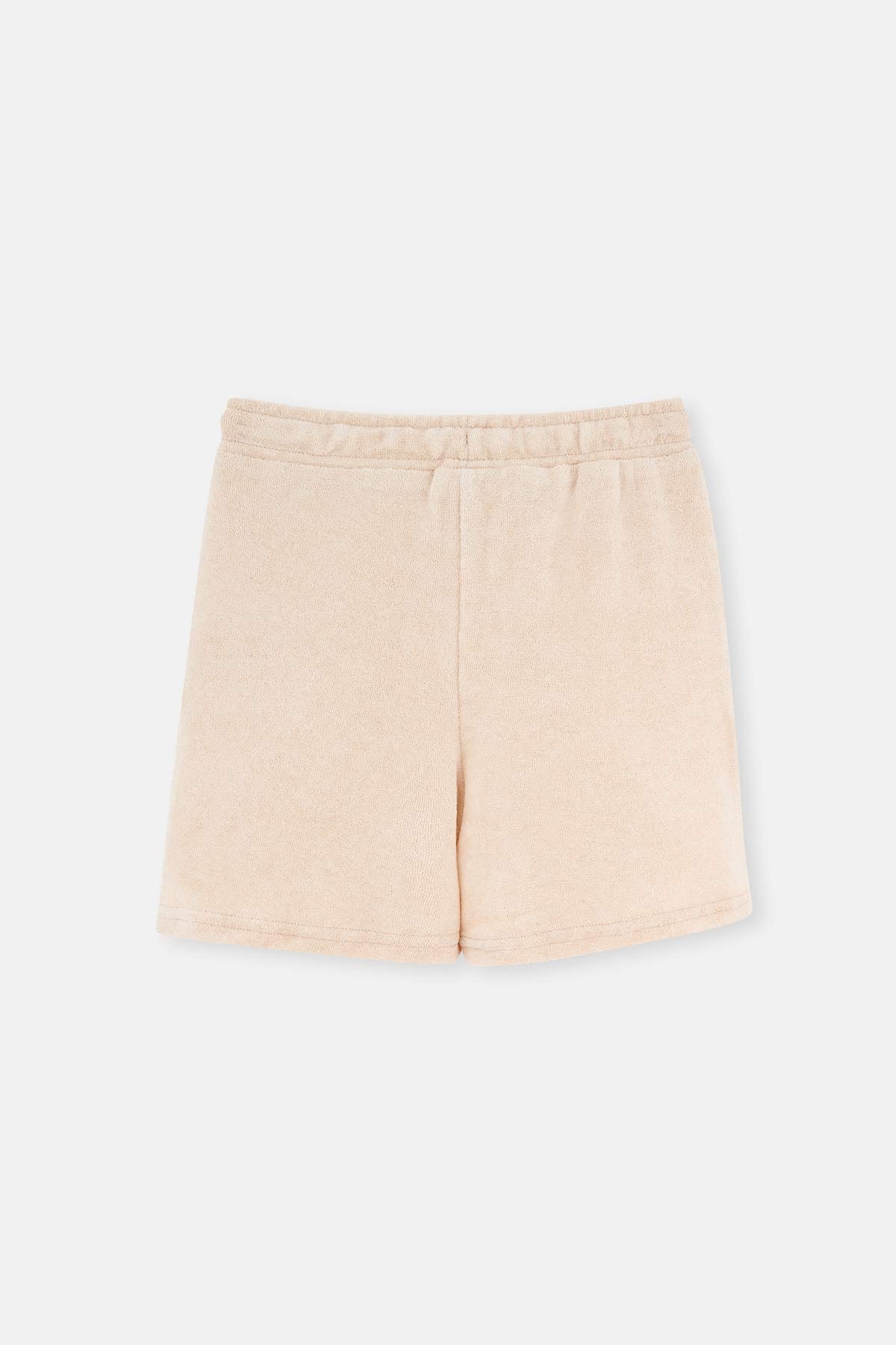 BEIGE NATURAL COLORED LOCAL COTTON UNISEX TOWEL SHORTS