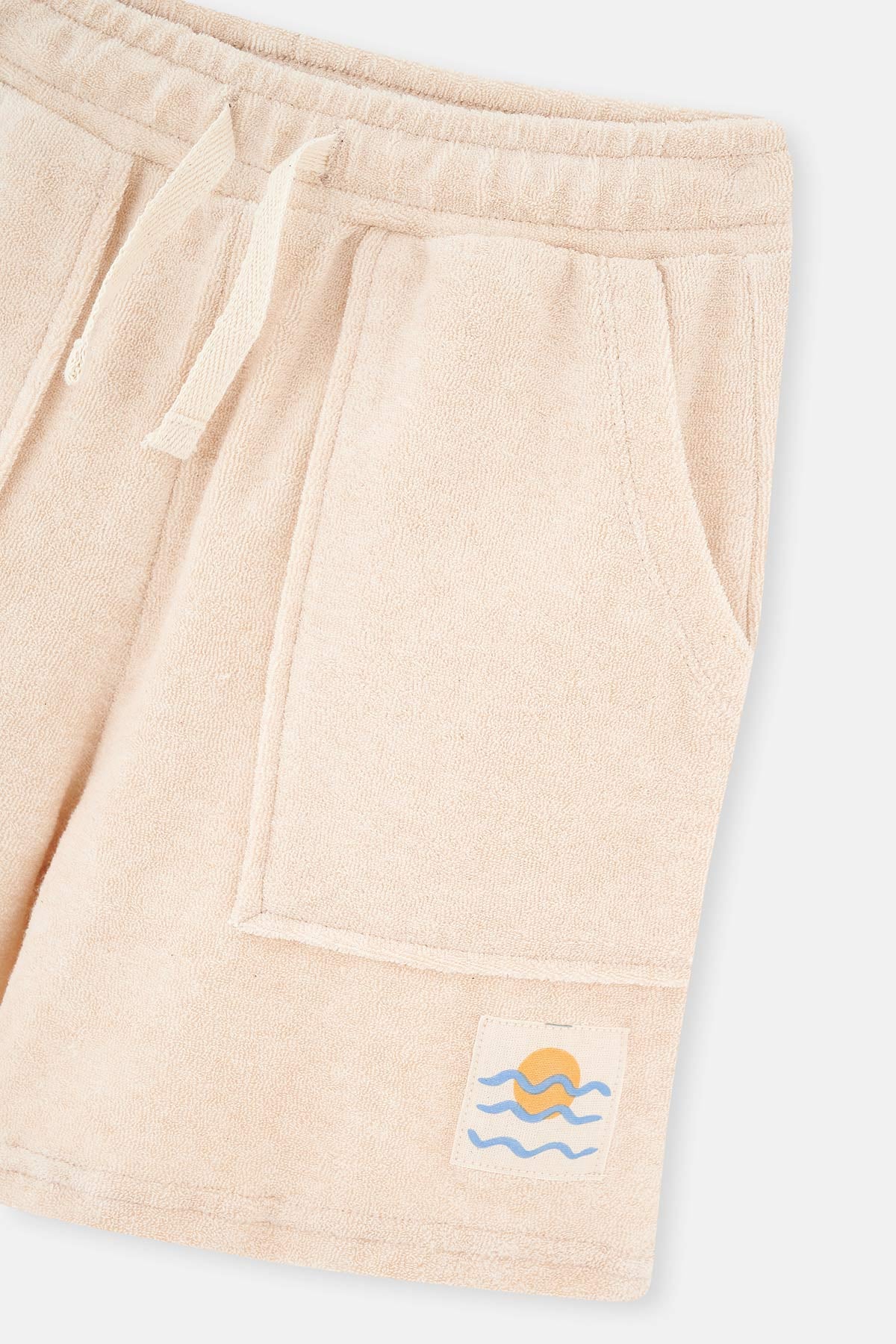 BEIGE NATURAL COLORED LOCAL COTTON UNISEX TOWEL SHORTS