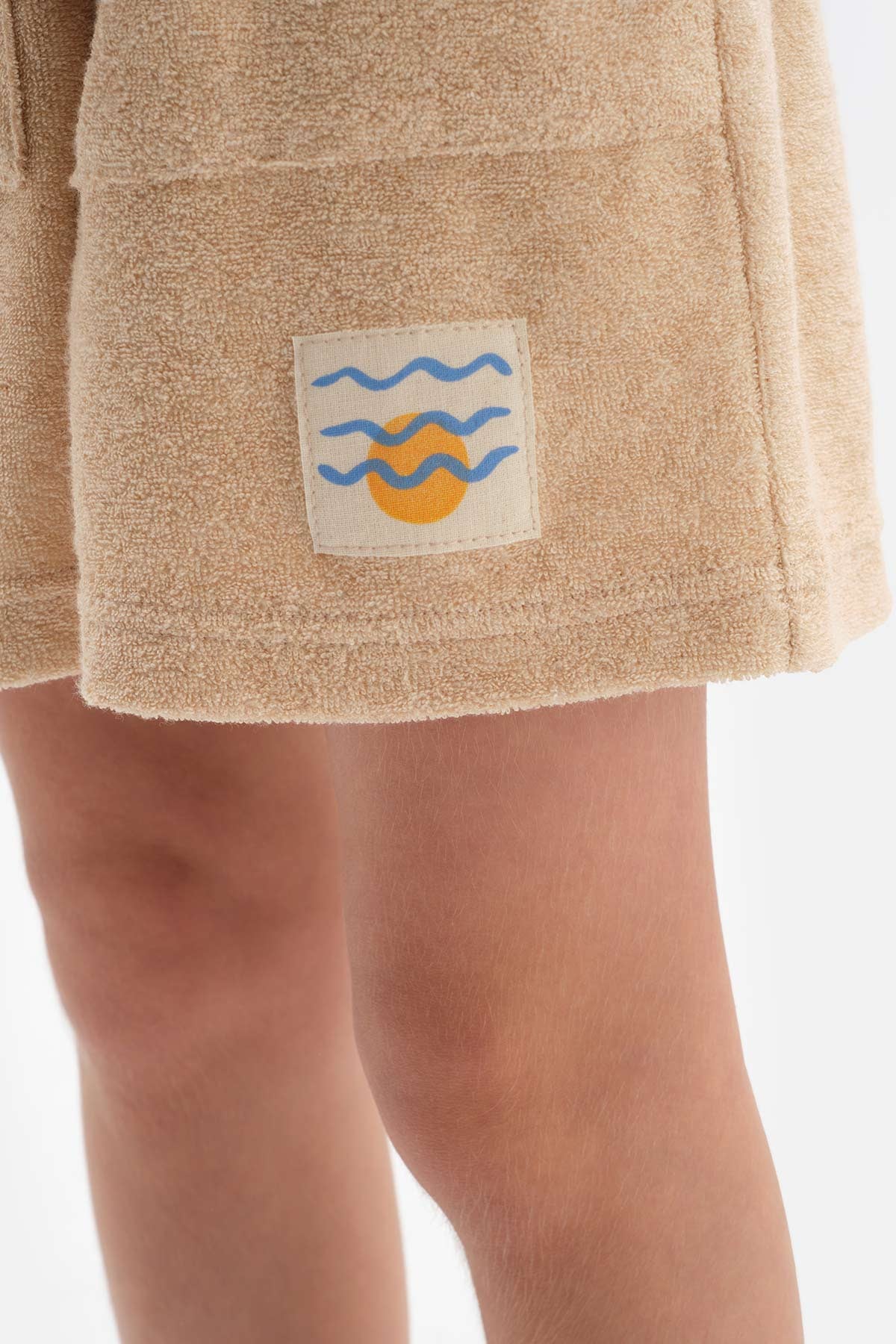 Kahverengi Doğal Renkli Unısex Havlu Şort