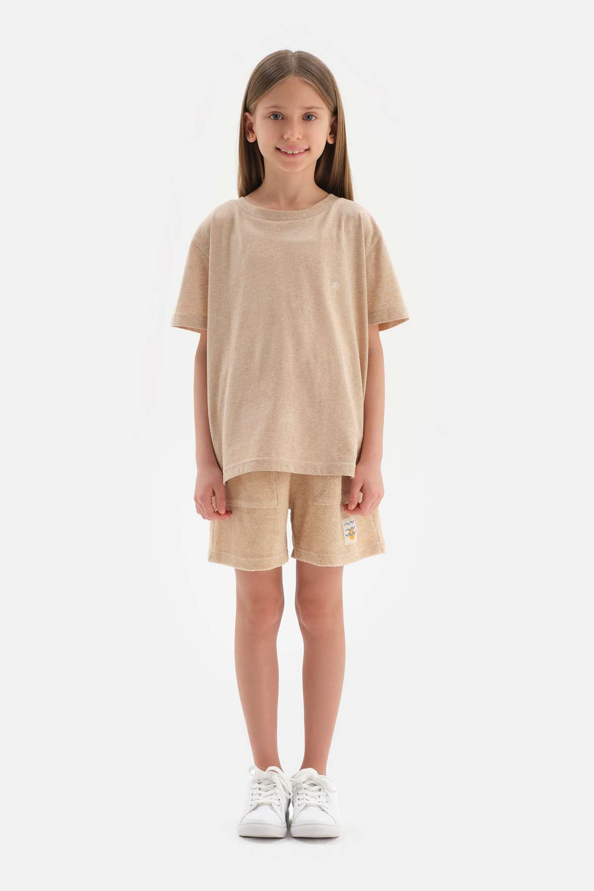 Kahverengi Doğal Renkli Unısex Havlu Şort