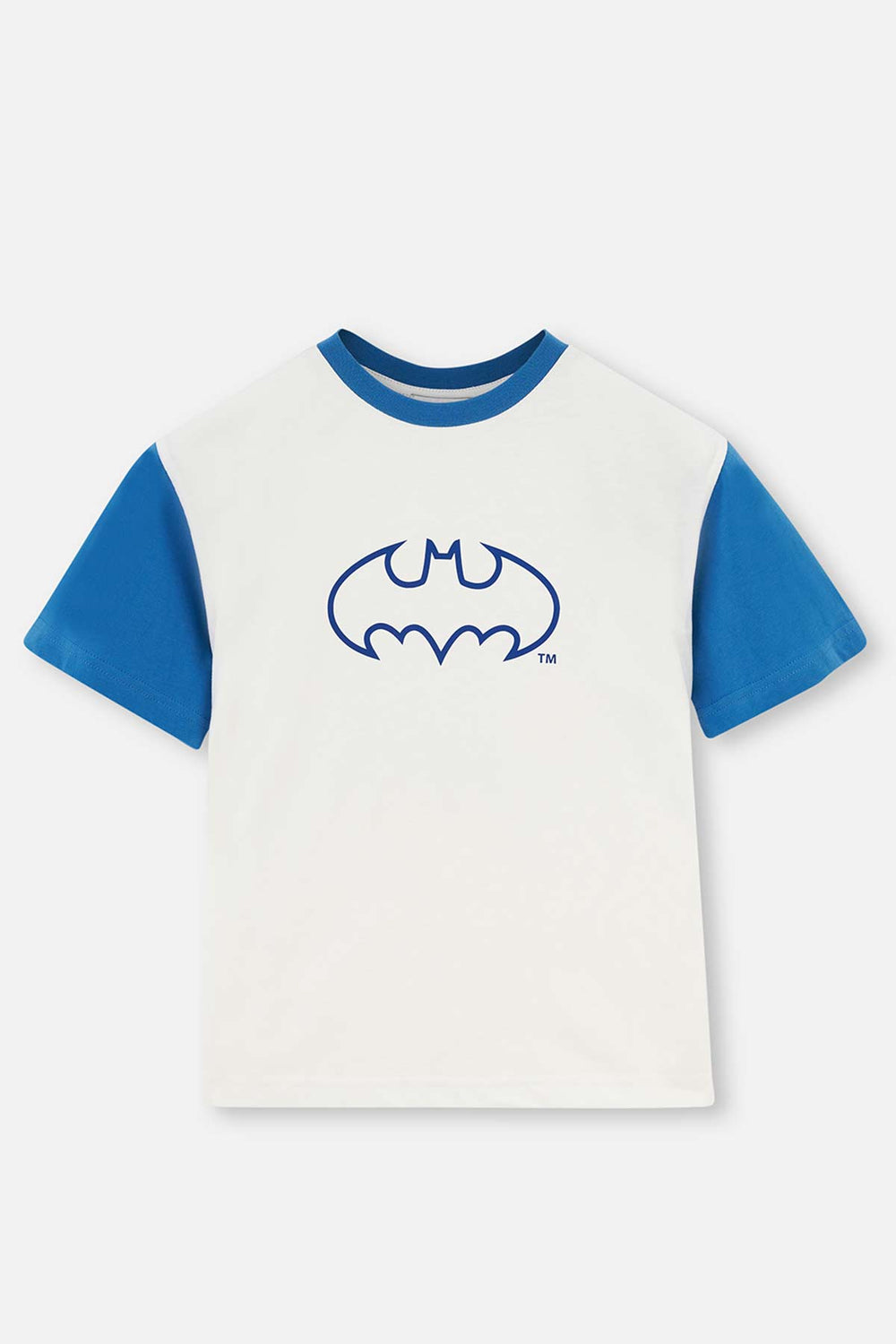 WHITE BATMAN PRINTED SHORT SLEEVE T-SHIRT SHORTS PAJAMAS SUIT
